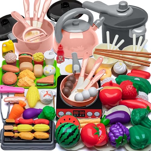 AQXONG 76Pcs Küchenzubehör für Kinder, Koch Rollen Spielspielzeug, küchenspielzeug mit Töpfen und Pfannen, Das Backspielzeugset für Kinder ist für Jungen und Mädchen ab 3 Jahren Geeignet AQXONG 76Pcs Küchenzubehör für Kinder, Koch Rollen Spielspielzeug, küchenspielzeug mit Töpfen und Pfannen, Das Backspielzeugset für Kinder ist für Jungen und Mädchen ab 3 Jahren Geeignet von AQXONG