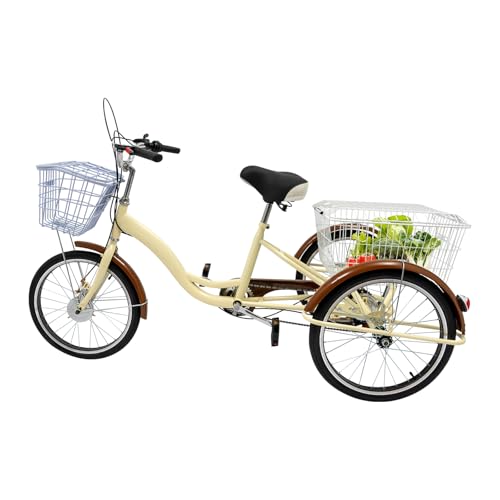 20 Zoll Dreirad für Erwachsene, 6 Gänge 3 Rad Fahrrad mit Einkaufskorb, Citybike-Dreirad, Sechs GäNge Einstellbar, SitzhöHe Verstellbar, Belastbarkeit 100 Kg, für Erholung, Einkaufen, Picknicks 20 Zoll Dreirad für Erwachsene, 6 Gänge 3 Rad Fahrrad mit Einkaufskorb, Citybike-Dreirad, Sechs GäNge Einstellbar, SitzhöHe Verstellbar, Belastbarkeit 100 Kg, für Erholung, Einkaufen, Picknicks von ARBGO