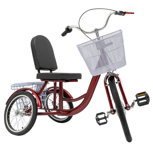 Dreirad für Erwachsene, Dreirad für Ältere mit Rückenlehne, 3-Rad-Fahrräder mit Körben für Senioren, PU Die Rückenlehne und der Sitz, für ältere Menschen Entwickelt, Erwachsene Dreirad für Erwachsene, Dreirad für Ältere mit Rückenlehne, 3-Rad-Fahrräder mit Körben für Senioren, PU Die Rückenlehne und der Sitz, für ältere Menschen Entwickelt, Erwachsene von ARBGO
