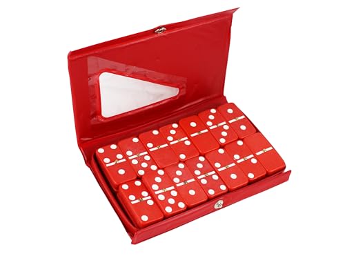 Domino-Set, 28-teilig, für Reisen und professionelles Spiel für Erwachsene und Kinder, klassisches Domino-Set, tragbar, für alle Gelegenheiten, Rot Domino-Set, 28-teilig, für Reisen und professionelles Spiel für Erwachsene und Kinder, klassisches Domino-Set, tragbar, für alle Gelegenheiten, Rot von ARBUTUS