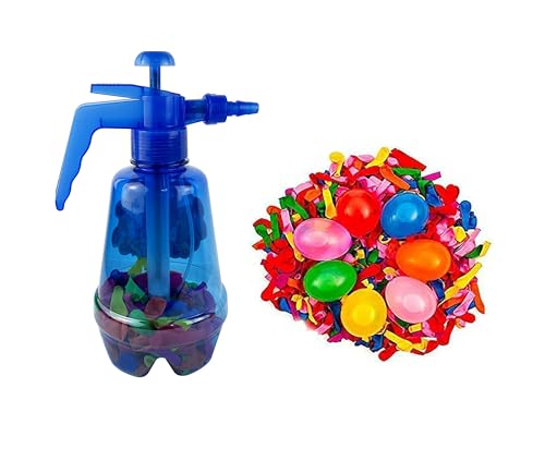 Injektorflasche zum Befüllen von Wasserballons, super schnell, inklusive 500 Wasserballons in der Luftpumpe, Blau von ARBUTUS