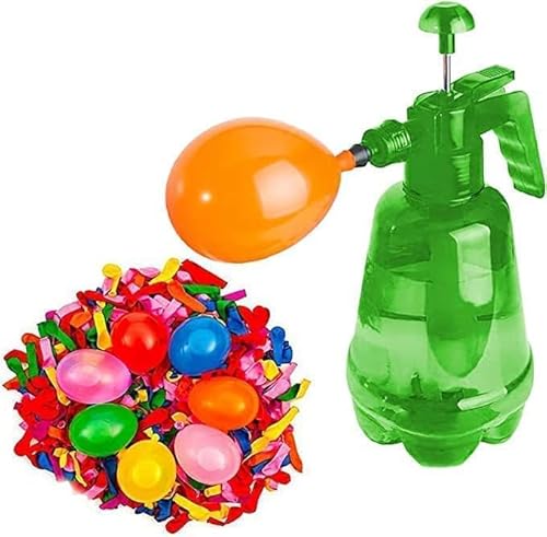 Injektorflasche zum Befüllen von Wasserballons, super schnell, inklusive 500 Wasserballons in der Luftpumpe, Grün von ARBUTUS