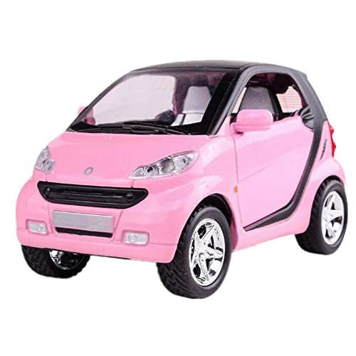 ARCADORA 1:32 für Smart Fortwo Diecast Model Car Pullback Vehicle Toys Collection Spielzeug, Geschenk für Kinder, mit Sound und Licht (Rosa) von ARCADORA