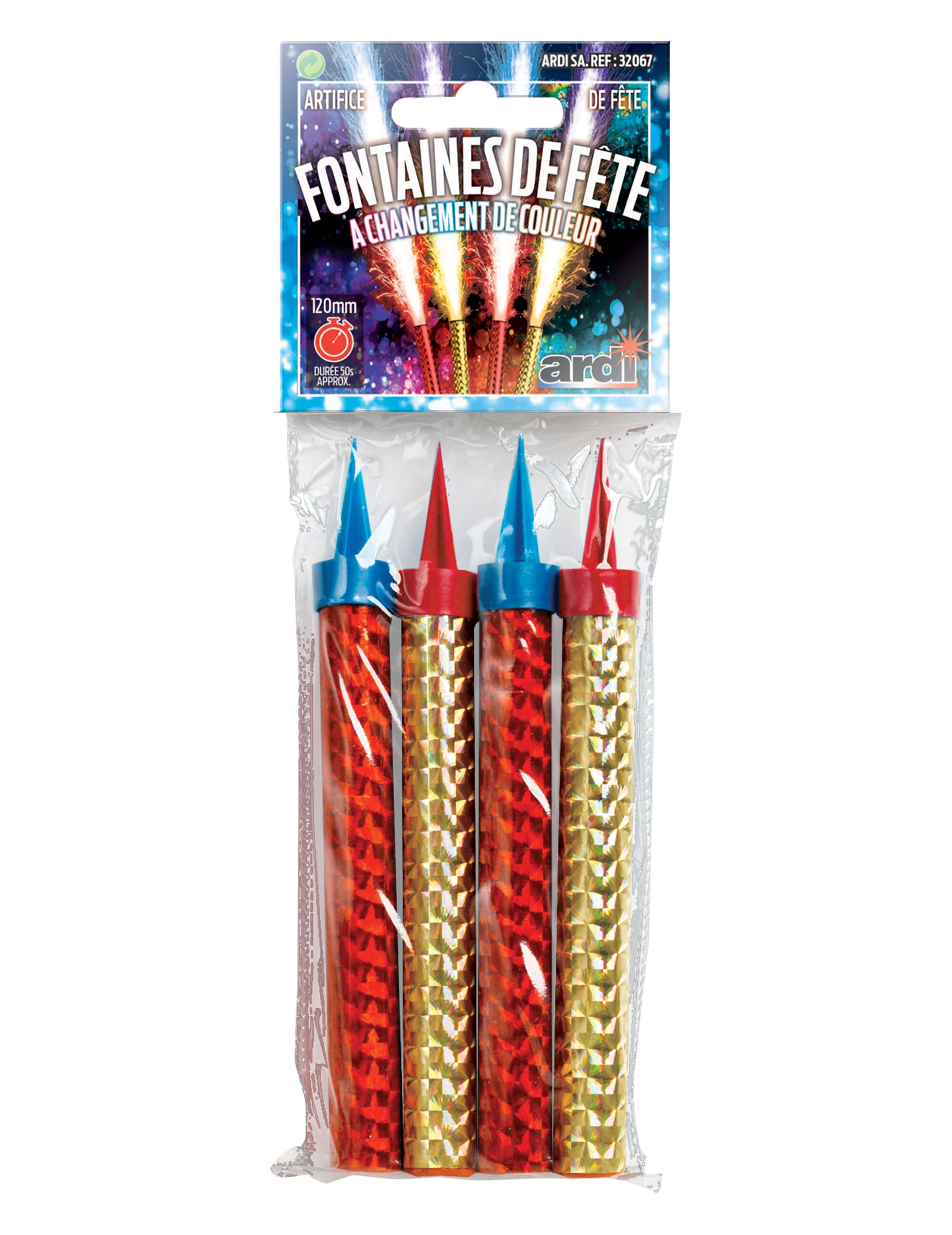 4 Farbwechsel-Eisfontänen für Torten 12 cm 50 Sek. 4 Farbwechsel-Eisfontänen für Torten 12 cm 50 Sek. von ARDI SAS