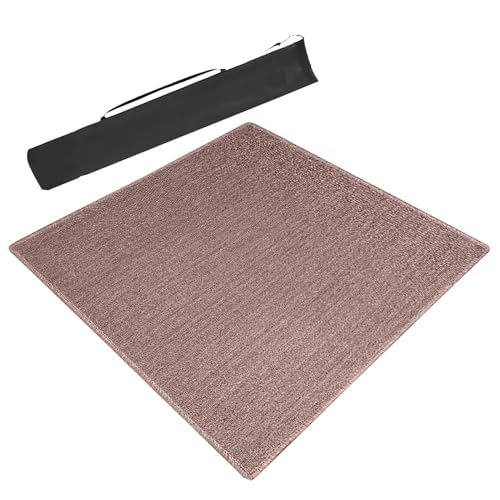 ARHEORMUH Mahjong-Tischdecke Mahjong-Tischmatte Mit Aufbewahrungstasche, rutschfeste Spielmatte Mit Geräuschreduzierung for Poker, Karten, Mahjongg, Dominospiele(Brown,34.64X34.64 in) von ARHEORMUH