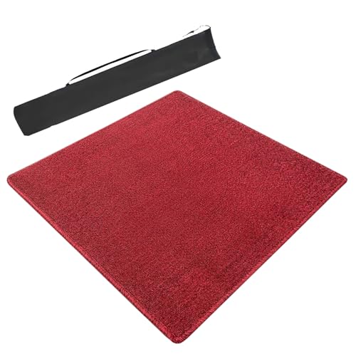 ARHEORMUH Mahjong-Tischdecke Mahjong-Tischmatte Mit Aufbewahrungstasche, rutschfeste Spielmatte Mit Geräuschreduzierung for Poker, Karten, Mahjongg, Dominospiele(Red,27.56X27.56 in) von ARHEORMUH
