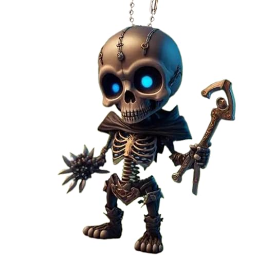 2D-Acryl-Auto-Anhänger, Auto-Rückspiegel-Aufhänger, Acryl-Auto-Rückspiegel-Anhänger, Totenkopf-Halloween-Partyzubehör, Ornament von ARIOU