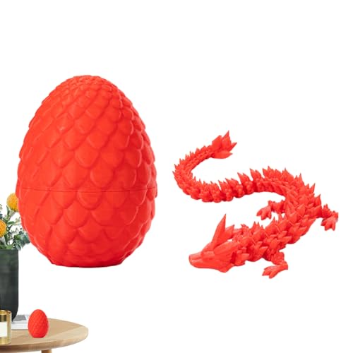 ARIOU 3D-gedrucktes Drachenei, 3D-Drachenei-Drache im Inneren, voll beweglicher Drache-Kristalldrache mit Drachenei, Schreibtischspielzeug für Kinder und Erwachsene, dekorative Ostereierfüller, Heimbü von ARIOU
