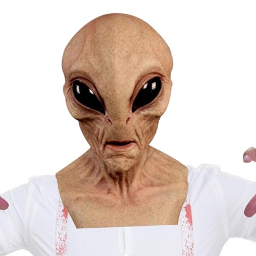 Halloween-Alien-Gesichtsbedeckung – gruselige böse Alien-Gesichtsmaske | Halloween-Alien-Helm mit vollem Kopf | Zubehör für Cosplay von ARIOU