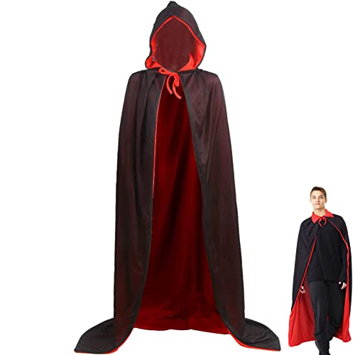 Halloween-Cosplay-Umhang | Erwachsenen-Umhang mit Kapuze, Halloween-Cosplay-Umhang für Männer und Frauen, voller schwarzer Umhang Halloween-Cosplay-Umhang | Erwachsenen-Umhang mit Kapuze, Halloween-Cosplay-Umhang für Männer und Frauen, voller schwarzer Umhang von ARIOU