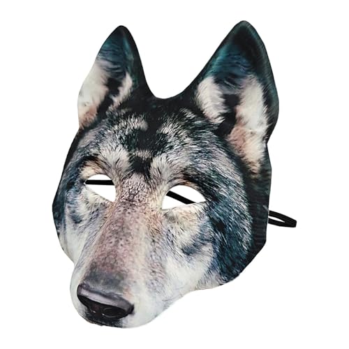 Halloween Wolf Maske Realistische Wolfsmaske mit gruseligen Tieren Horror Vollgesichtsmaske für Halloween Mardi Gras von ARIOU