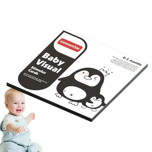 Kontrastreiche visuelle Stimulation Gehirnentwicklungskarte, Gehirnentwicklungsspielzeug, schwarze und weiße Karten für Kinder ab 0 Monaten von ARIOU