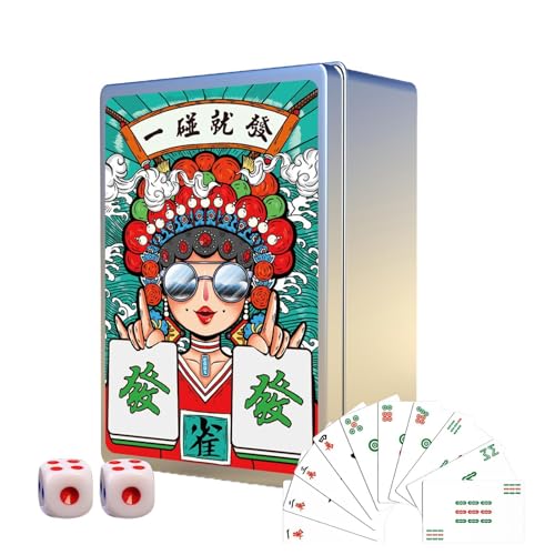 Mahjong Travel Sets - /Set Chinese Mah Jongg & Mahjong Poker Set | Majhong Games, Tragbare Verdickte Karten für Pokerspiel, Festival, Picknick, , Home Entertainment Mahjong Travel Sets - /Set Chinese Mah Jongg & Mahjong Poker Set | Majhong Games, Tragbare Verdickte Karten für Pokerspiel, Festival, Picknick, , Home Entertainment von ARIOU