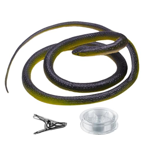 Schlangenscherz mit Clip, Golf-Gummi-Schlange, Outdoor-Schlangen-Schlange mit Seil und Clip, 121,9 cm große Gummi-Schlange, super realistisch, gefälschte Schlange, Zubehör Schlangenscherz mit Clip, Golf-Gummi-Schlange, Outdoor-Schlangen-Schlange mit Seil und Clip, 121,9 cm große Gummi-Schlange, super realistisch, gefälschte Schlange, Zubehör von ARIOU