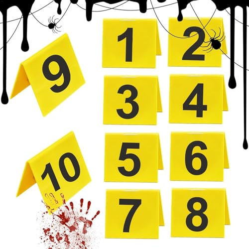 Tatort-Beweismarker, Detektivbeweismarker, Zahlenkarten, Geheimnis-Dekorationen für Tatort, Zuhause, Halloween und Arbeitsbereich Tatort-Beweismarker, Detektivbeweismarker, Zahlenkarten, Geheimnis-Dekorationen für Tatort, Zuhause, Halloween und Arbeitsbereich von ARIOU