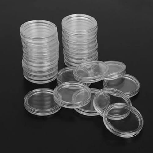 100 runde Kunststoff-Münzkapseln, 23 mm Münzetui, Münzhalter für Münzsammlung 100 runde Kunststoff-Münzkapseln, 23 mm Münzetui, Münzhalter für Münzsammlung von ARMYJY