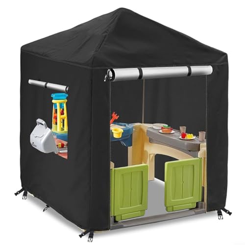 ARMYJY Spielhaus-Abdeckung, Outdoor-Holz-Kinder-Spielhaus-Abdeckungen, 210D-Oxford-Stoff, wasserdicht, Sonnenschutz, einfach anzuziehen, mit seitlichem Reißverschluss (B) von ARMYJY