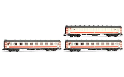 ARNOLD HN4454 RENFE, 3-teiliges Set 5000 Reisebusse, Manso Coach plus 2 x Dept Coaches, mit UIC Gummi Vorräumen, Regionales Livery, ep V Reisebusse, creme/rot ARNOLD HN4454 RENFE, 3-teiliges Set 5000 Reisebusse, Manso Coach plus 2 x Dept Coaches, mit UIC Gummi Vorräumen, Regionales Livery, ep V Reisebusse, creme/rot von ARNOLD