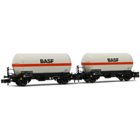 ARNOLD HN6476 N 2-tlg. Set 2-achs. Gaskesselwagen "BASF"-Lackierung, BASF, Ep. IV von ARNOLD