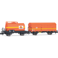 ARNOLD HN6679 N 2-tlg. Set 2-achs. Kesselwagen und gedecktem Güterwagen G4, Colas Rail, Ep. V von ARNOLD