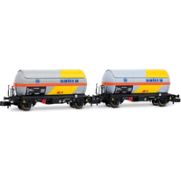 ARNOLD HN6721 N 2-tlg. Set 2-achs. PR-Kesselwagen „Saltra“, RENFE, Ep. IV-V ARNOLD HN6721 N 2-tlg. Set 2-achs. PR-Kesselwagen „Saltra“, RENFE, Ep. IV-V von ARNOLD