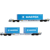 ARNOLD HN9765 TT 2-tlg. Set 4-achs. Container-Wagen mit 2 x 20' + 1 x 40' Container „MAERSK“, SNCF, Ep. VI ARNOLD HN9765 TT 2-tlg. Set 4-achs. Container-Wagen mit 2 x 20' + 1 x 40' Container „MAERSK“, SNCF, Ep. VI von ARNOLD