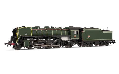 Arnold HN2545 SNCF, 141R 460 mit gemischten Speichen- und Boxpok-Rädern und genietetem Kohletender, grüne Lackierung, Dampflokomotive Ep III von ARNOLD