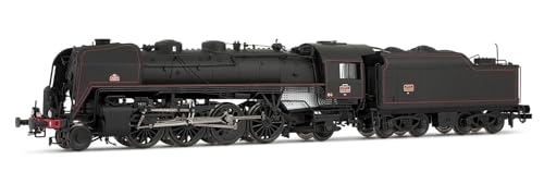 Arnold HN2546S SNCF, 141R 568 mit gemischten Speichen- und Boxpok-Rädern und genietetem Kohle-Tender, schwarz/rot, ep. III, mit DCC Sounddecoder für Erwachsene und Sammler von ARNOLD
