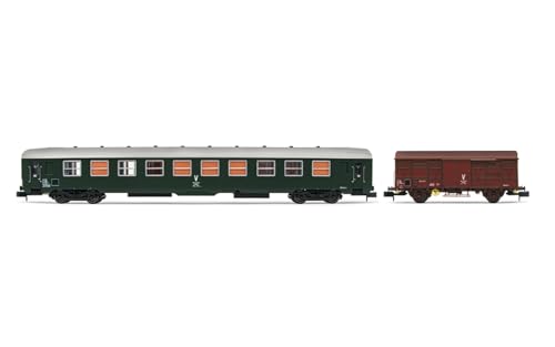 Arnold HN4446 SNCF, Wartungszug, inklusive ehemaliger B10-Wagen und 1 x G4-Wagen, Folge IV-V-Fahrzeuge – Reisezugwagen, Green & Brown von ARNOLD