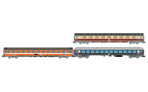 Arnold HN4468 DB, FS, 3er Pack Alpen-Express Rom - München, Avmz 111 plus Eurofima 2nd cl, C1 plus UIC-X 64 2nd cl, grau, epIV Reisezugwagen Arnold HN4468 DB, FS, 3er Pack Alpen-Express Rom - München, Avmz 111 plus Eurofima 2nd cl, C1 plus UIC-X 64 2nd cl, grau, epIV Reisezugwagen von ARNOLD