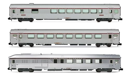 Arnold HN4500 SNCF, 3-teiliges Set Tee Mistral (Nice-Paris), Vru + Arux + AD4tux, Silver Livery, ep. IV für Erwachsene und Sammler von ARNOLD