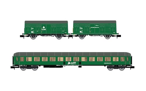 Arnold HN6576 ADIF 3-Einheiten-Paket, 2 x J2-Wagen SSV-500-Wagen, grüne Lackierung, Folge VI, Modell Eisenbahnfahrzeuge – Waggons Arnold HN6576 ADIF 3-Einheiten-Paket, 2 x J2-Wagen SSV-500-Wagen, grüne Lackierung, Folge VI, Modell Eisenbahnfahrzeuge – Waggons von ARNOLD