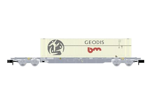 Arnold HN6649 F-NOVA 4-achsiger 60-Containerwagen SGSS grauem 45-Container GEODIS Ep VI Rolling Stock-Waggons von ARNOLD