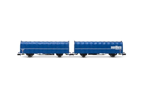 Arnold HN6698 FS, kurzgekoppelter Doppelwagen (2 x 2 Achsen) mit Plane, Typ Laails 2, Ausiliare Milano blau, epIV-V Güterwagen von ARNOLD