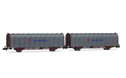 Arnold HN6711 RENFE, 2-Einheitenpackung 2-Achs-Planenwagen, Typ LIS, Transfesa Modern Logo, ep.V Güterwagen Packs von ARNOLD
