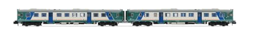 FS ALn 668 1000er-Reihe Dieseltriebwagen, 2 Stück, mit 2 Türen, XMPR-Lackierung, flache Fenster, Epoche Vb, DCC-Sound von ARNOLD