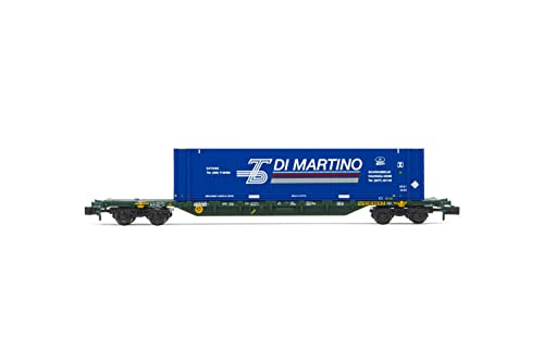 FS CEMAT Sgnss Containerwagen, grün lackiert, beladen mit 45-Fuß-Container „Di Martino“, Epoche VI von ARNOLD