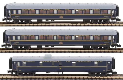 RENFE CIWL „Castellano Expreso“ Reisezugwagen, 3 Stück, 1 x Gepäckwagen, 2 x LX-Schlafwagen, Epoche IV von ARNOLD
