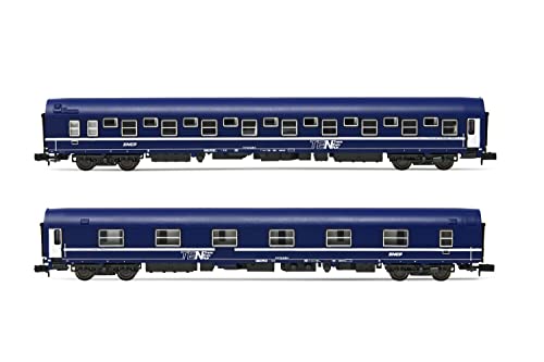 SNCF Schlafwagen T2, 2 Stück, blau lackiert mit Nouille-Logo, Epoche IV–V von ARNOLD