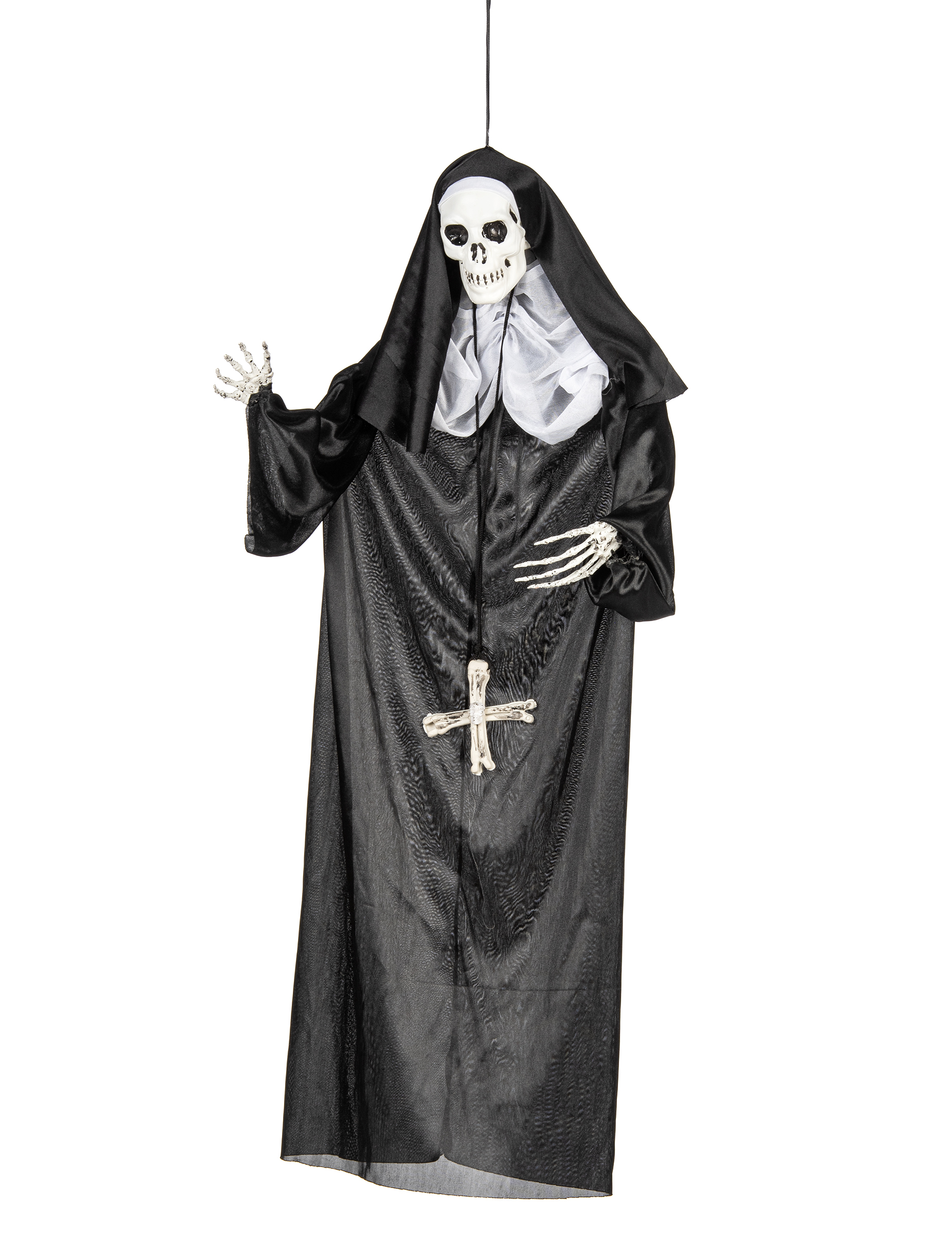 Nonnen-Hängedeko für Halloween schwarz-weiss 86 cm von KARNEVAL-MEGASTORE