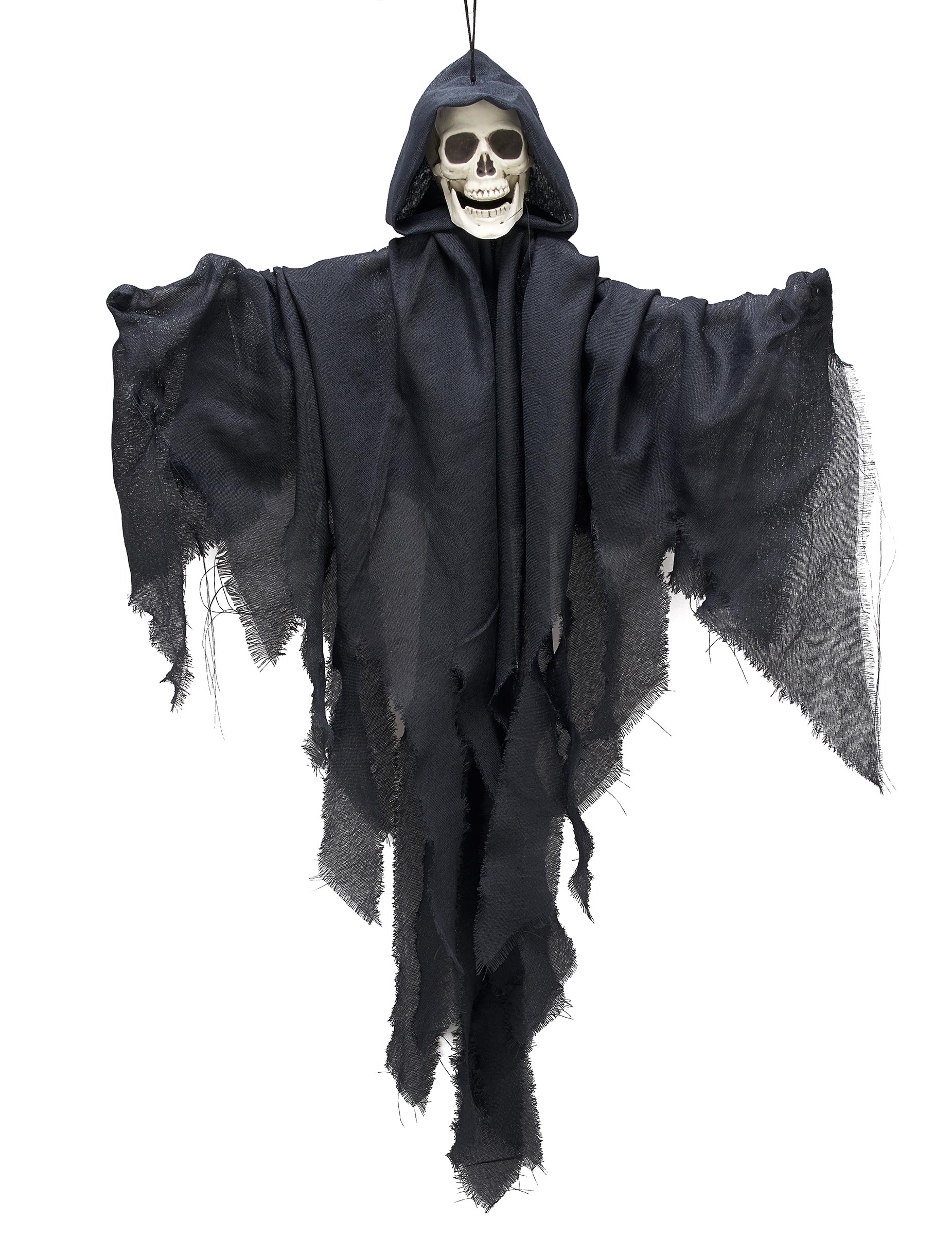 Schwebender Skelett-Geist Halloween-Hängedeko grau 90cm von KARNEVAL-MEGASTORE