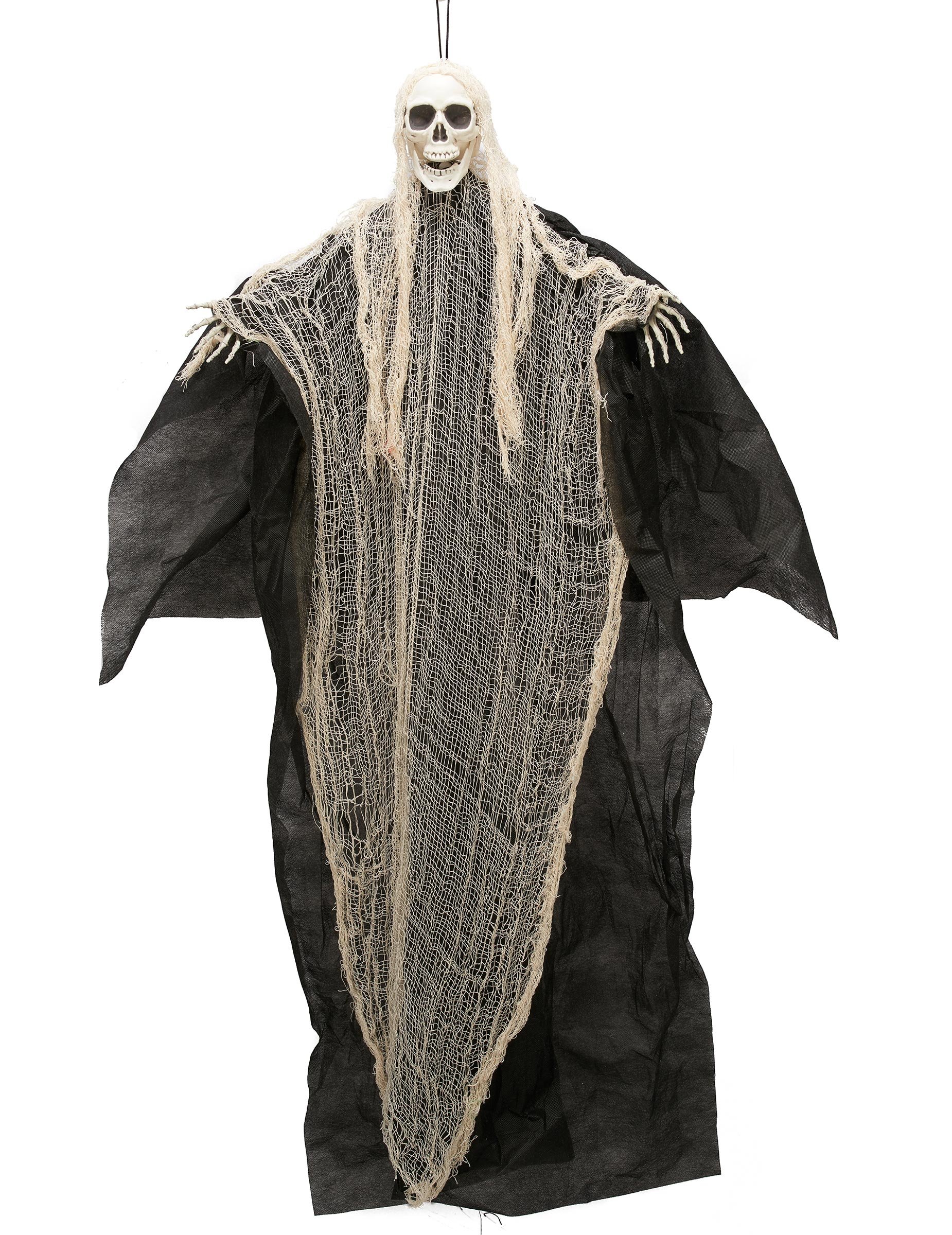 Sensenmann Halloween Hängedekoration schwarz-weiss-beige 110cm Sensenmann Halloween Hängedekoration schwarz-weiss-beige 110cm von KARNEVAL-MEGASTORE