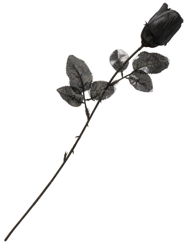 Stoff-Rose Gothic Halloween-Accessoire schwarz 48x3cm von KARNEVAL-MEGASTORE