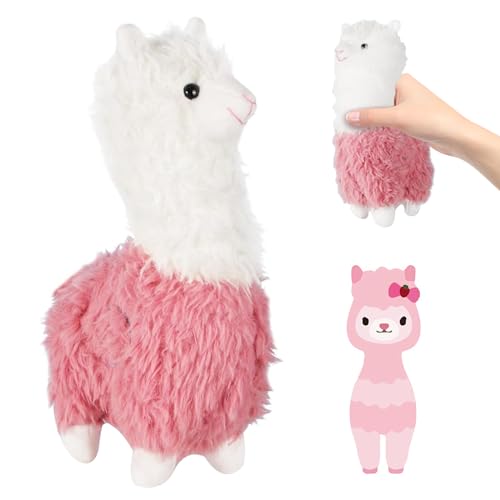 ARONRAVE Alpaka Stofftier Plüschtier，25 cm Stand Alpaka Kuscheltier Lama Stofftier Plüsch Alpaka Puppe Kuscheltier weiche Kuscheltier plüsch Spielzeug Geschenk für Kinder von ARONRAVE