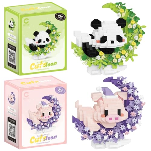 ARONRAVE Panda Bausteine Set Panda Klemmbausteine Mini Bausteine Set Panda Tier Building Block Set Tiere Figuren Klemmbausteine Panda Geschenke für Erwachsene Kinder von ARONRAVE