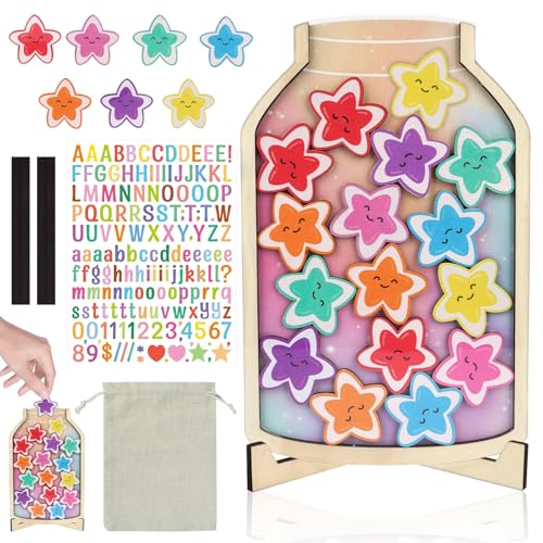 ARONRAVE Belohnungsglas für Kinder, Belohnungsglas mit 28 Sternen Belohnungsglas Klassenzimmer Belohnungsglas Kinder Belohnungstabelle für Haus, Schule und Klassenzimmer ARONRAVE Belohnungsglas für Kinder, Belohnungsglas mit 28 Sternen Belohnungsglas Klassenzimmer Belohnungsglas Kinder Belohnungstabelle für Haus, Schule und Klassenzimmer von ARONRAVE