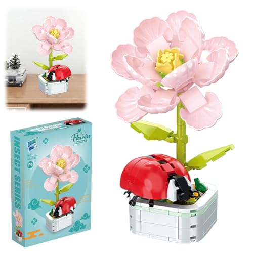 ARONRAVE Blumen Bausteine Set, Blumenstrauß mit Blumensockel Klemmbausteine Blumen Bauspielzeugsets Bausteine Blu-me Ziegel botanische Sammlung, BAUS-Teine, Spielzeug, Heimdekoration von ARONRAVE