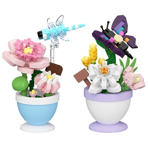 ARONRAVE 2pcs Blumen Bausteine Set, Bauspielzeugsets Blumenstrauß mit Blumensockel Klemmbausteine Bausteine, Spielzeug, Heimdekoration ARONRAVE 2pcs Blumen Bausteine Set, Bauspielzeugsets Blumenstrauß mit Blumensockel Klemmbausteine Bausteine, Spielzeug, Heimdekoration von ARONRAVE