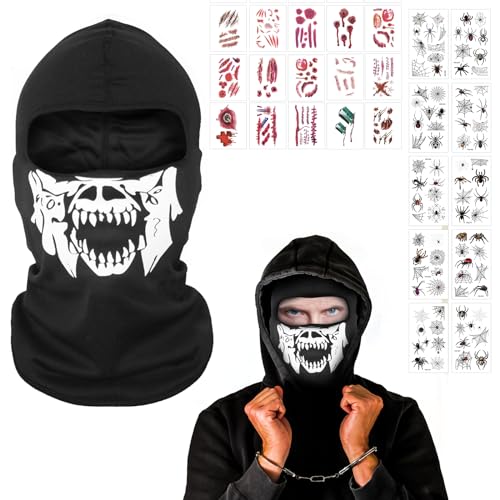 ARONRAVE Halloween Maske, Ghost Maske Call of Duty Sturmhaube Skull Maske Schädel Gesicht Schlauch Maske Halloween Totenkopf Maske Motorrad Totenkopf Maske für Karneval Fasching von ARONRAVE