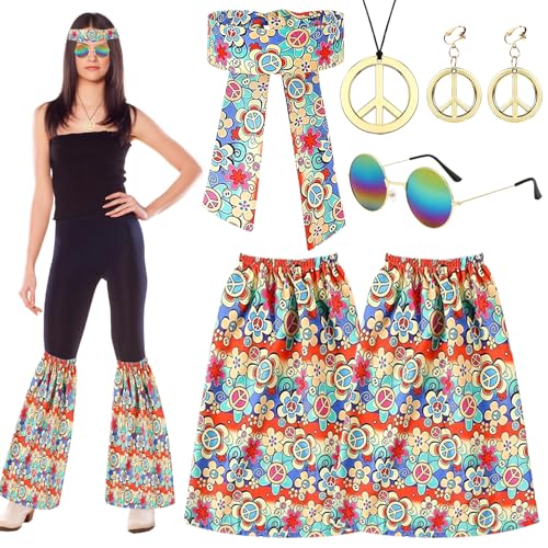 ARONRAVE Hippie Kostüm Set für Frauen: 70er Jahre Disco Outfit mit Leggings, Accessoires und Sonnenbrille für Karneval und Motto Party ARONRAVE Hippie Kostüm Set für Frauen: 70er Jahre Disco Outfit mit Leggings, Accessoires und Sonnenbrille für Karneval und Motto Party von ARONRAVE